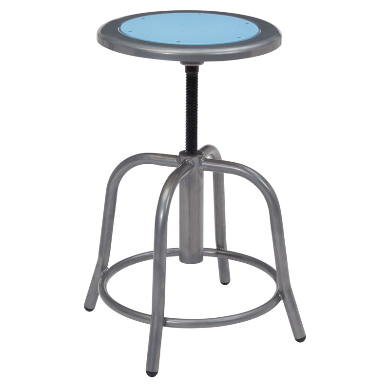 Tabouret de laboratoire à hauteur ajustable, Bleuet, argent