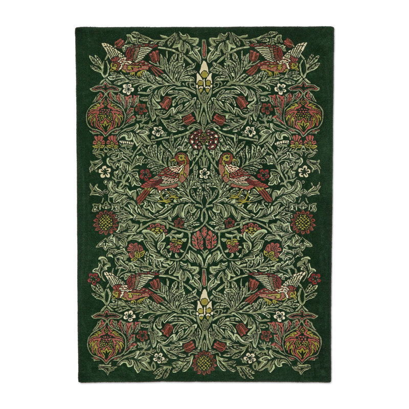 Hand Tufted Wool Floral Area Rug, Rectangle 9' x 12'