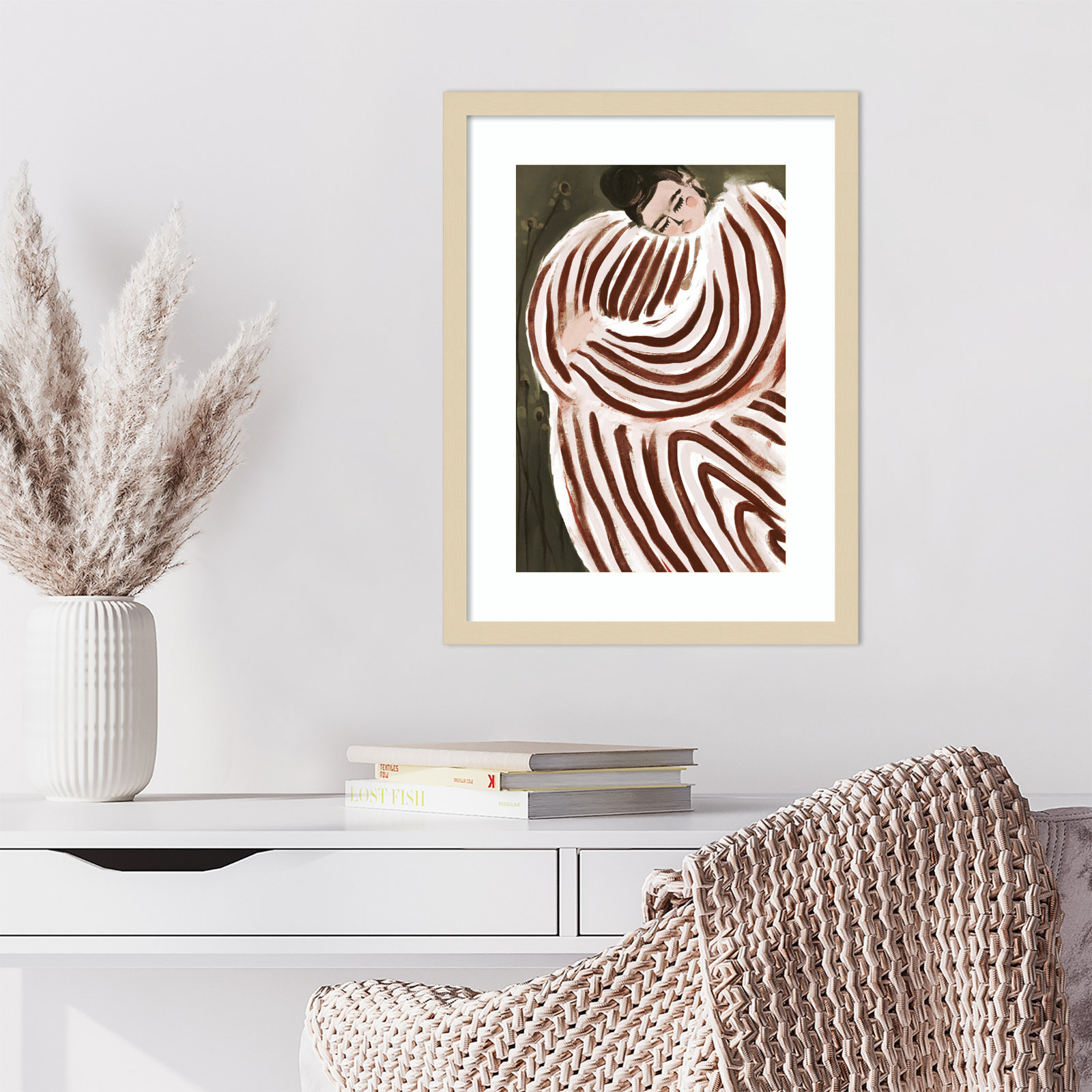 Galya "Sleeping Princess" Print, 21" H x 16" W, Brown 