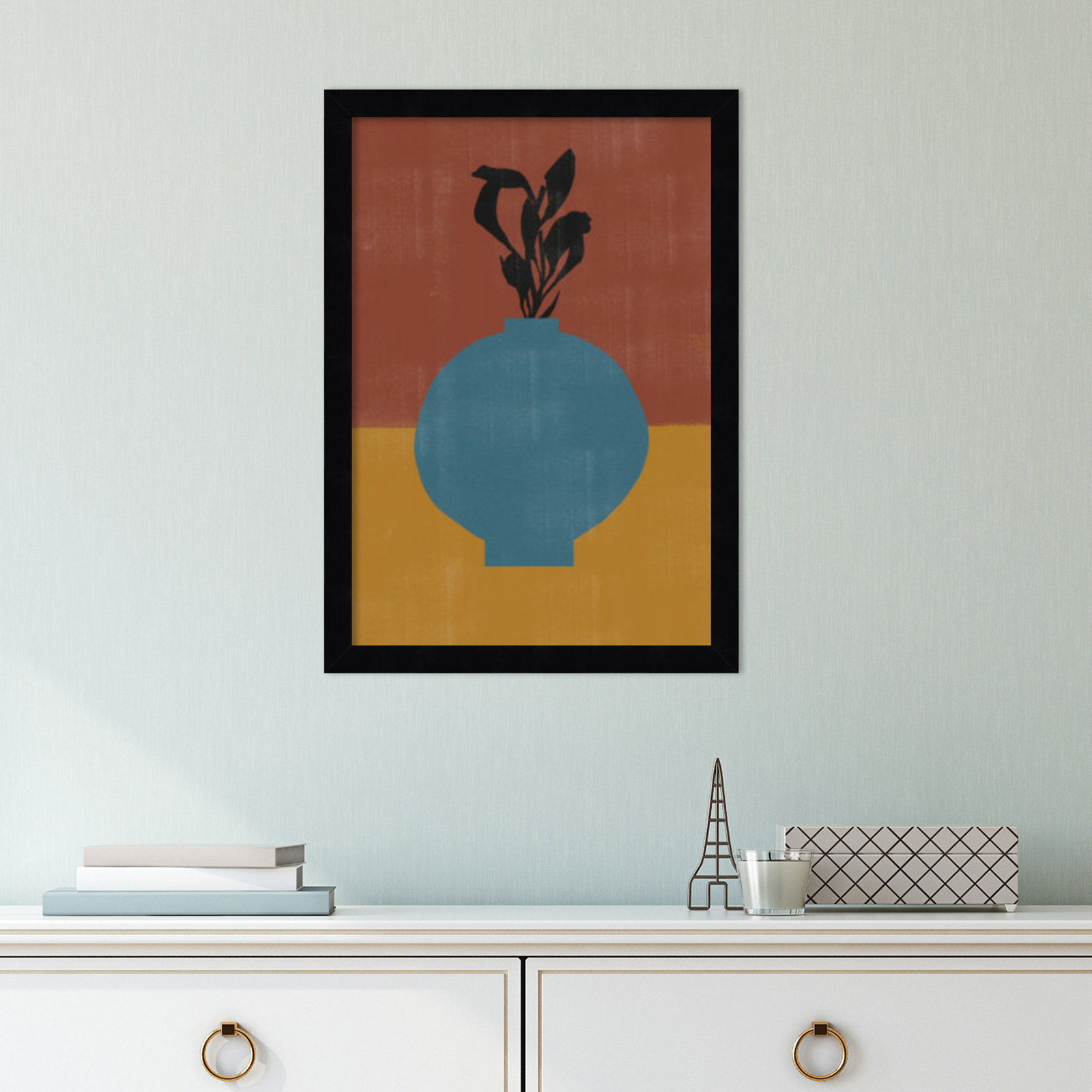Fredi "Vase No. 9" Print, Black, 17" H x 12" W x 1" D