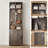 Farmhouse 3-in-1 Hall Tree w/Shoe Storage Bench & 6 Hooks, Entryway Furniture Mudroom Bench with Storage and Hooks, Standing Coat Rack for Entryway Bedroom（dark brown）-380923257