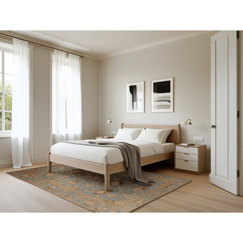 Tapis gris français lavable à la machine, Rectangle 5 pi x 7 pi