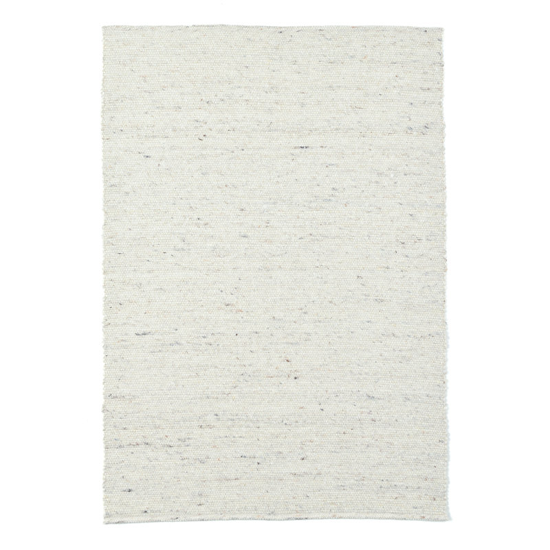 Lasse Handmade Flatweave Wool Light Beige Rug, Rectangle 90 x 160cm