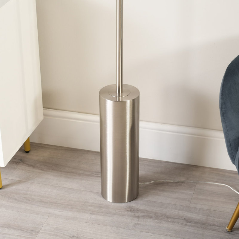 Alizander 132cm Traditional Floor Lamp, Brushed Chrome 