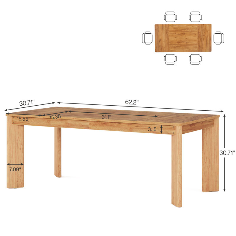 Menkalinan 62.2'' Rectangular Dining table