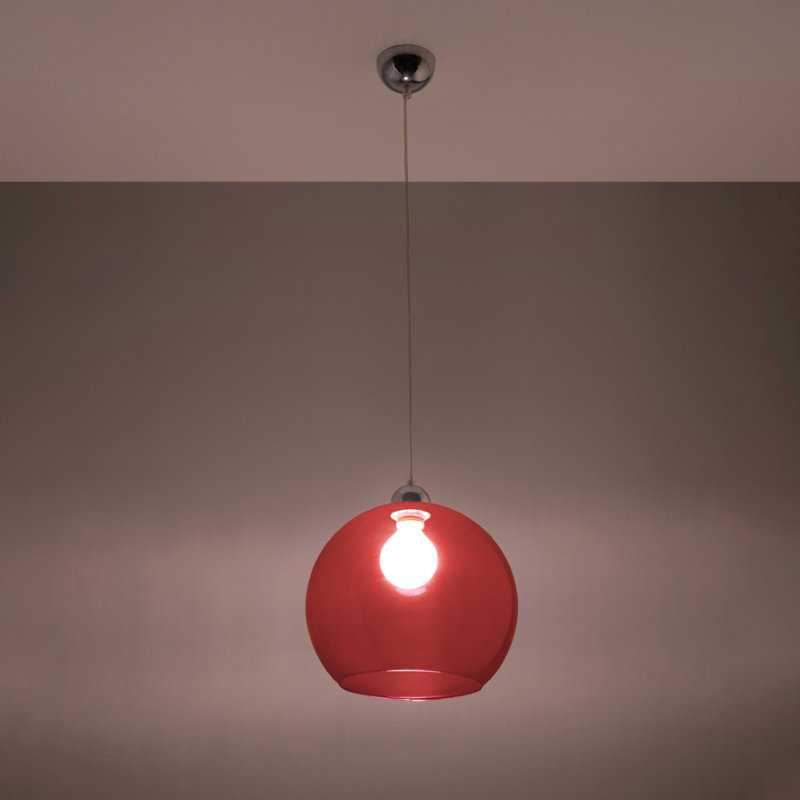 Sumter 1 - Light Chrome Pendant, Red