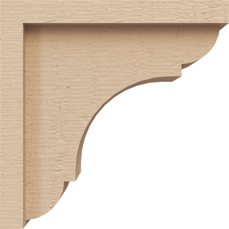 4"W x 8"D x 8"H Classic Bryant Rough Cedar Woodgrain TimberThane Corbel, Primed Tan, 8" H x 4" W x 8" D