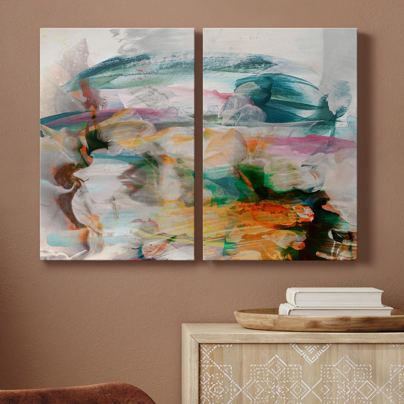 Abstrait mouvement I, toile tendue avec châssis de qualité supérieure - prête à être accrochée, H 12 po x l 16 po x P 1 po
