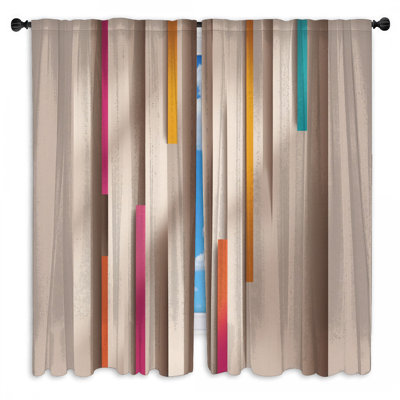 Vertical Striped Pattern Window Curtains Stripes Sheer & Room Darkening - 2 Panels