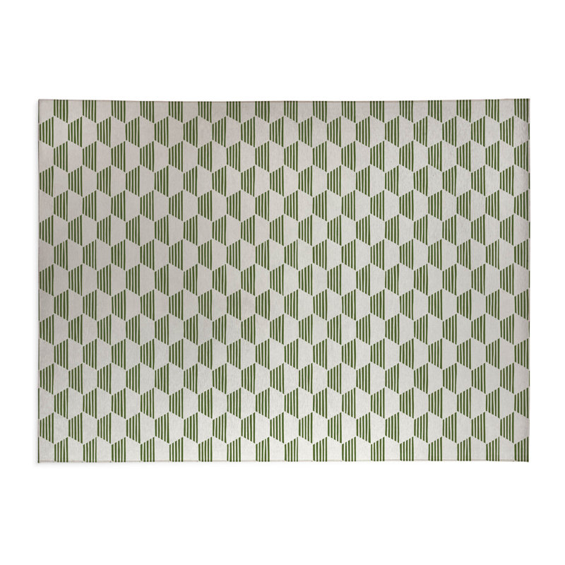 Tapis de cuisine Hexaline, Vert olive, Rectangle 5 pi x 7 pi