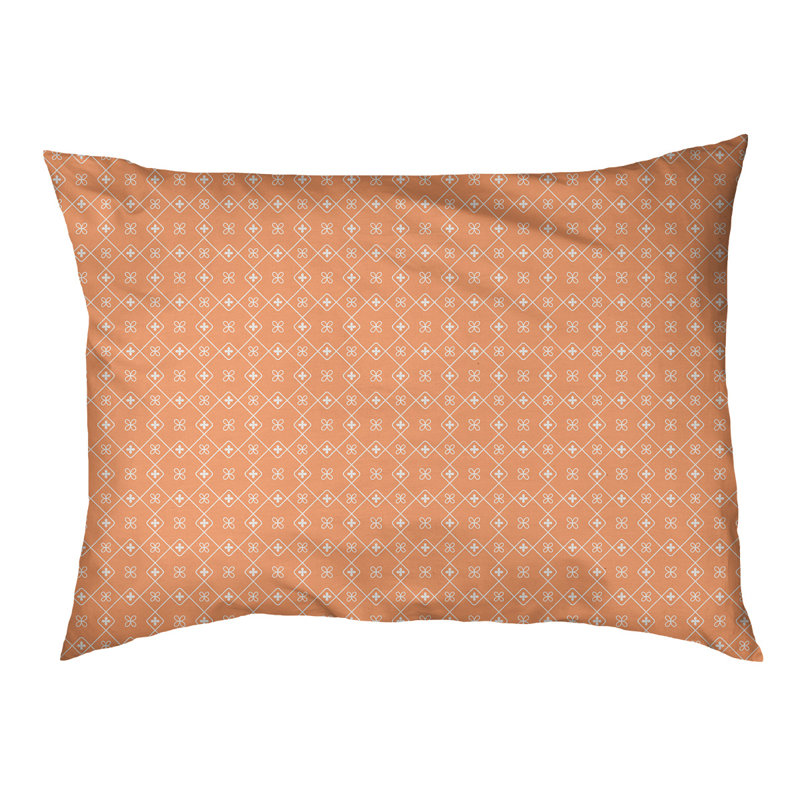 Coussin Campion, Moyen - L 42,5 po x l 32,5 po, Orange / blanc