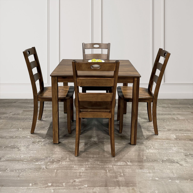 Miramare 4 - Person Four Leg Dining Set, Brown