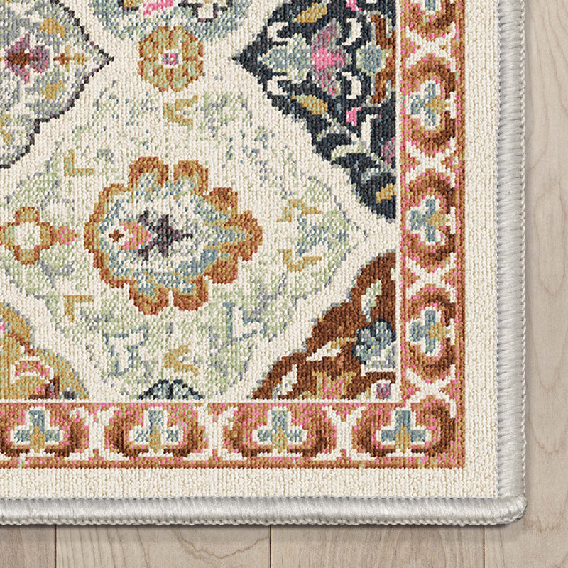 Tapis gris / beige en polyester tissé à plat Kehr Southwestern, Tapis de couloir 2 pi 3 po x 7 pi 3 po