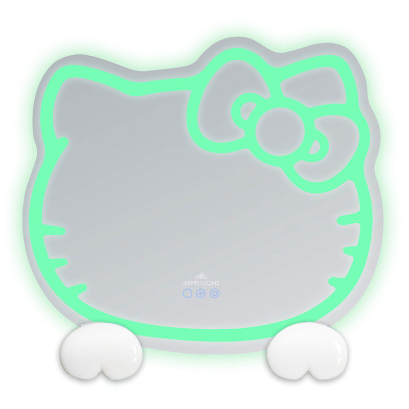RGB Lighting Hello Kitty Mirror 2.0, App Control LED Makeup Mirror with Wall Mounting for Bedroom Decor