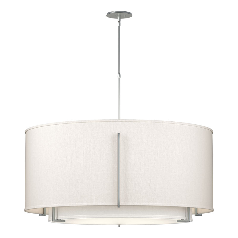 Exos Drum Chandelier, Flax, 54.9" H x 31.3" W x 31.3" D, Vintage Platinum