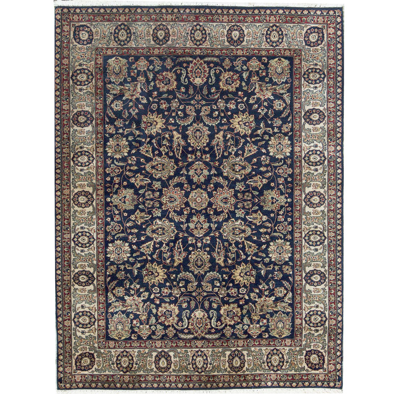 Hand-Knotted High-Quality Navy Area Rug