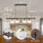 Wood And Globe Linear Chandelier