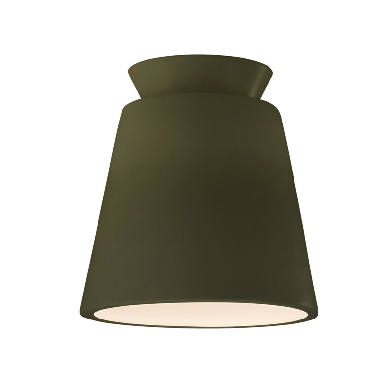 Logan Outdoor Flush Mount, Matte Green, LED (Integrated)
