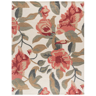 Jardin Hand Tufted Wool; Cotton Floral Indoor Rug