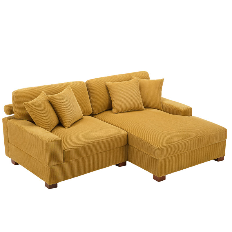 Milbrey Modular Corner Sofa, Orange, Right Hand Facing