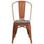 Chaise empilable en métal avec siège en bois Kewaunee-305070524