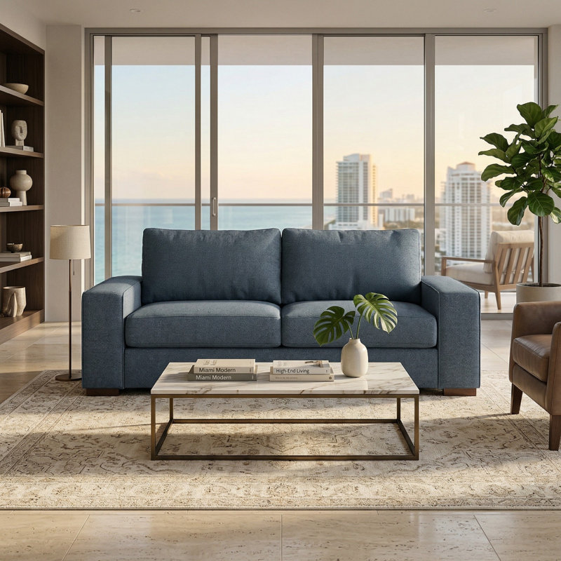 Canapé moderne, canapé classique à 2 bras, canapé causeuse, pour salon, chambre à coucher et appartement, Blue Gray