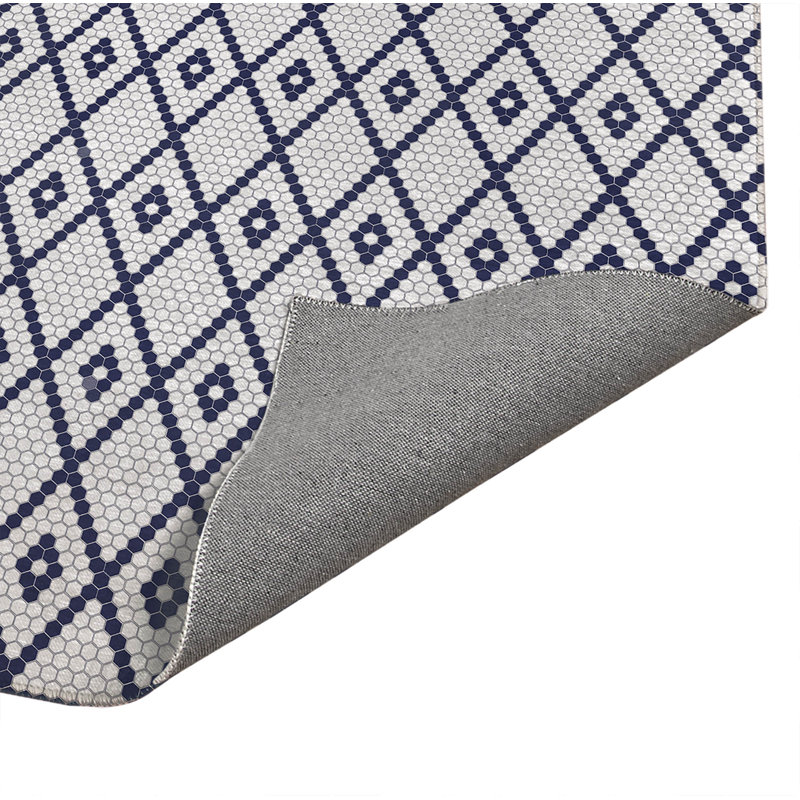 Tapis de bureau Penny Tile, L 3 pi x L 2 pi, Marine