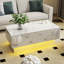 Table basse avec plateau coulissant, table centrale avec compartiment de rangement caché, table extensible pour le salon