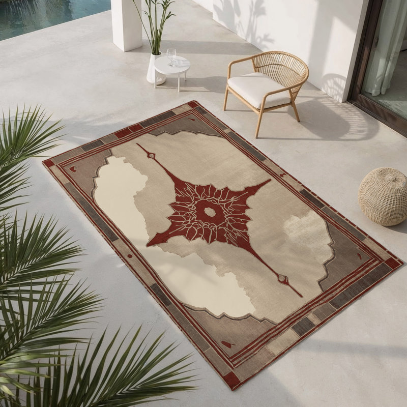 Tapis intérieur et extérieur Broken Continrum, Rectangle 1 pi 6 po x 2 pi 6 po