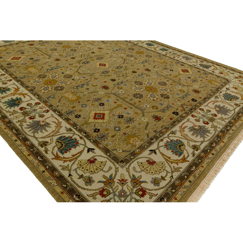 Herrmann Wool Oriental Area Rug in Brown, Rectangle 12' x 15'