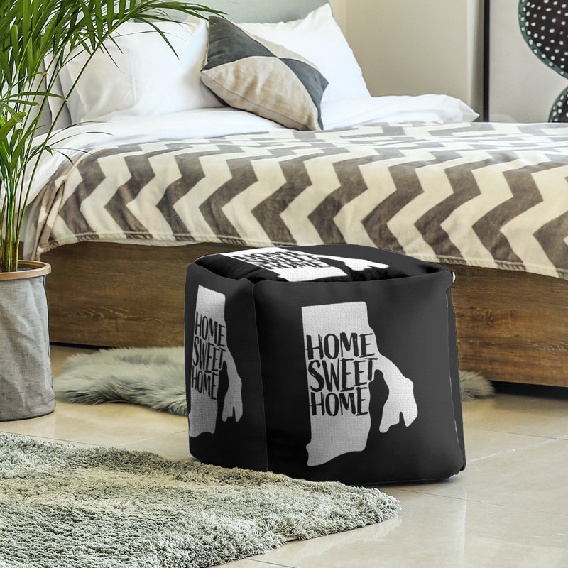 Repose-pieds cubique pour îlot de rhode home, Noir, H 13 po x l 13 po x P 13 po