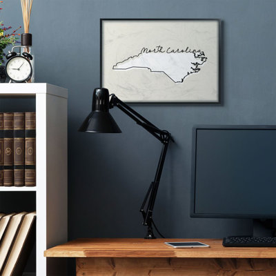 « north caroline home state map neutral design », impression sur toile