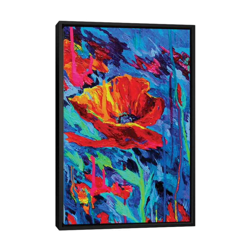 « abstract pops », reproduction sur toile, H 26 po x l 18 po x P 1,5 po, Toile avec cadre noir, Pas de tapis