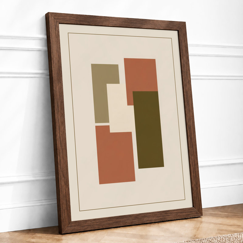Rustic Geometry Minimalist - Print, Walnut, A4 - 29.7 x 21.0 cm