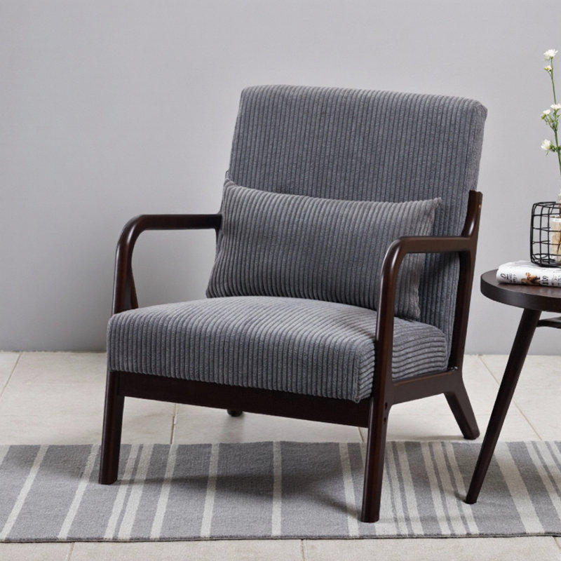 Ensemble de chaise d'appoint et de table basse Mid-Century Modern, Gris foncé antique