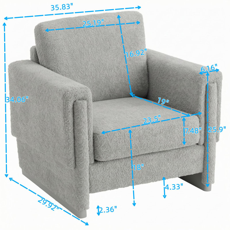 Fauteuil Boucle avec accoudoirs carrés ergonomiques et base traîneau élégante, Rouge