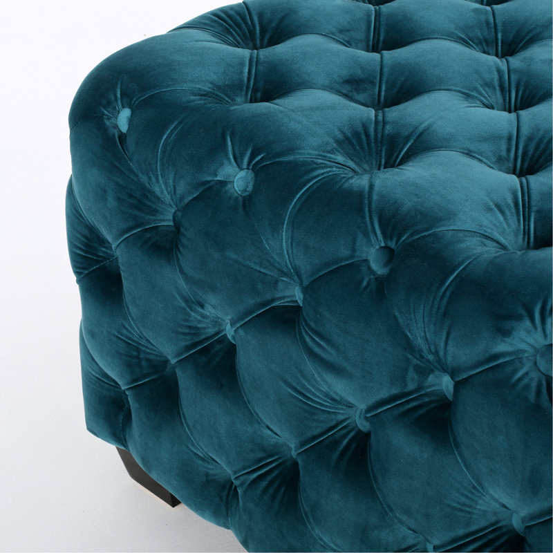 Velours bleu sarcelle avec capitonnage chic et minimaliste