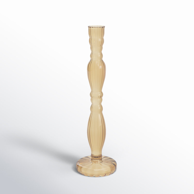 Marajo Candlestick, Yellow, 9.75" H x 2.75" W x 2.75" D
