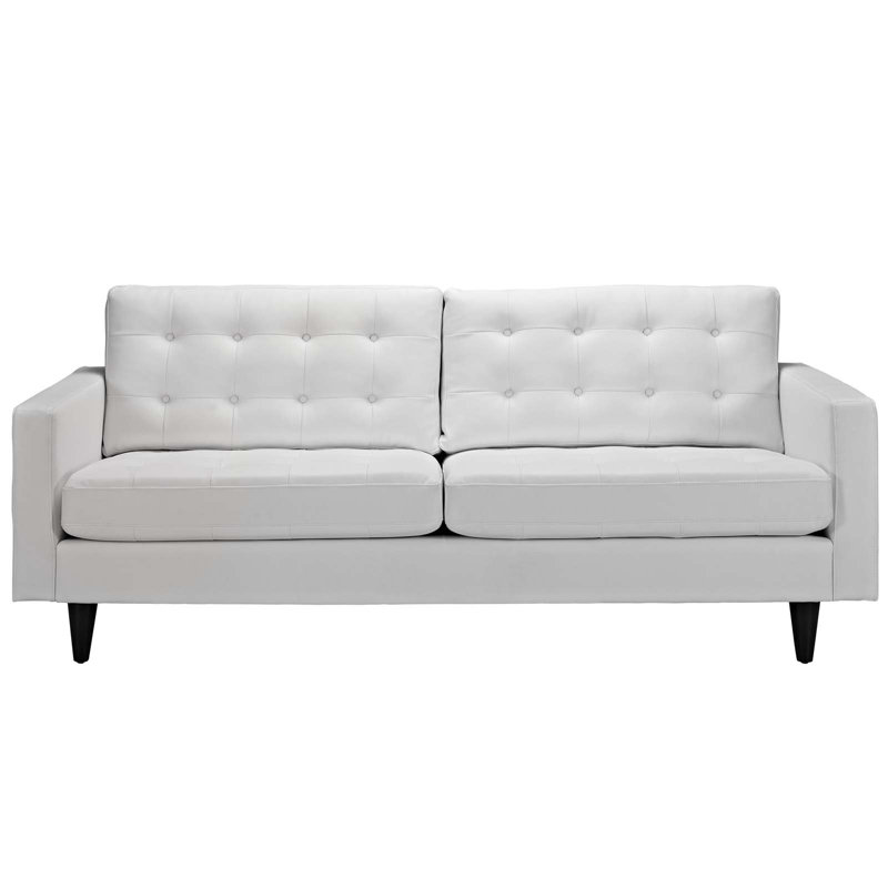 Canapé en cuir retravaillé touffeté Carson Carrington Eggedal de Modway, Blanc