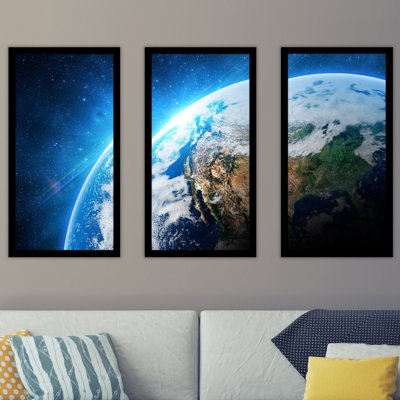 Earth in Space - 3 Piece Picture Frame Photograph Print Set on Acrylic -  Picture Perfect International, 704-2557-1224