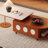 Medieval style retractable solid wood coffee table
