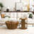 Octagonal Log Color  Rubber Wood Set Of Two Coffee Table, Coffee Table, Living Room Bedroom(Set Of Two Pieces)-886652434