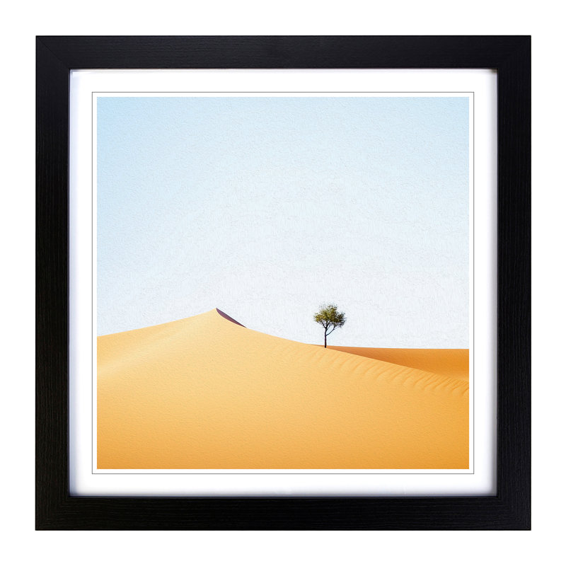 Desert Minimalism No.1 - Single Picture Frame Print on Wood, Black