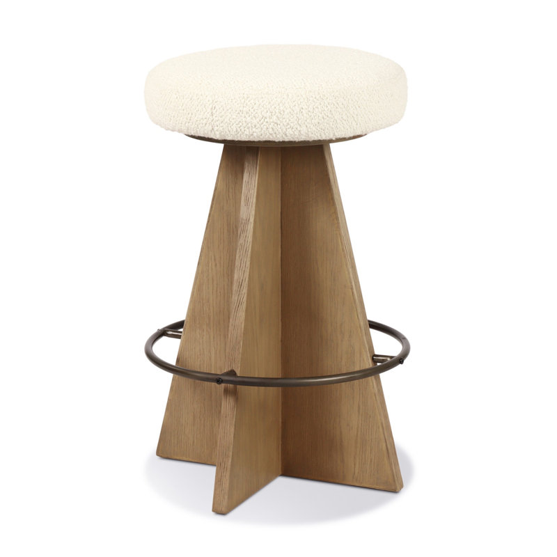 Tabouret pivotant Vega, Brun, Siège blanc / cadre brun, Tabouret de comptoir (siège d'une hauteur de 27,7