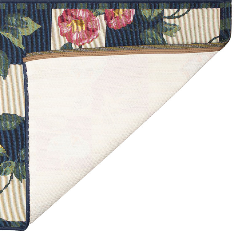 Tapis intérieur / extérieur Kutz Morning Glory, Rectangle 2 pi 4 po x 3 pi 11 po, Beige / rouge / vert foncé
