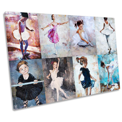 Ballerina Dancers Collage - Wrapped Canvas Painting