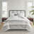 6 Piece Cotton Jacquard Oversized Comforter Set White/Grey
