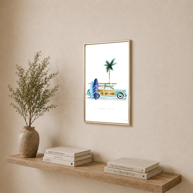 «Surf Days I» par Mercedes Lopez Charro - impression sur toile, 34" H x 24" W, Champagne