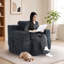Canapé à compression simple multifonctionnel, convertible en bureau d'ordinateur et bureau simple, revêtement en velours côtelé, siège confortable, idéal pour les employés de bureau