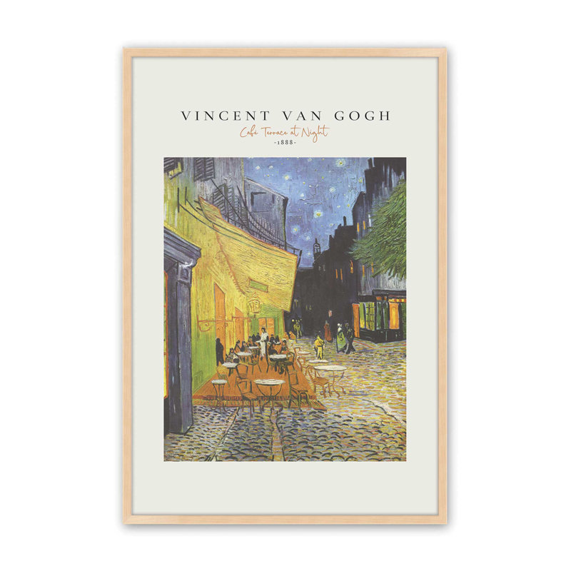 «Van Terrace» par Van Gogh's Cafe, Reproduction encadrée sans passe-partout, Érable brut, H 15 po x l 12 po